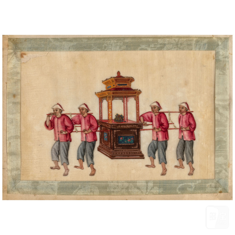 佚名 廣州學院畫派 傳統禮俗 冊頁十二開 設色紙本 十九世紀 | ANONYMOUS, GUANGZHOU SCHOOL 19th century - 图1